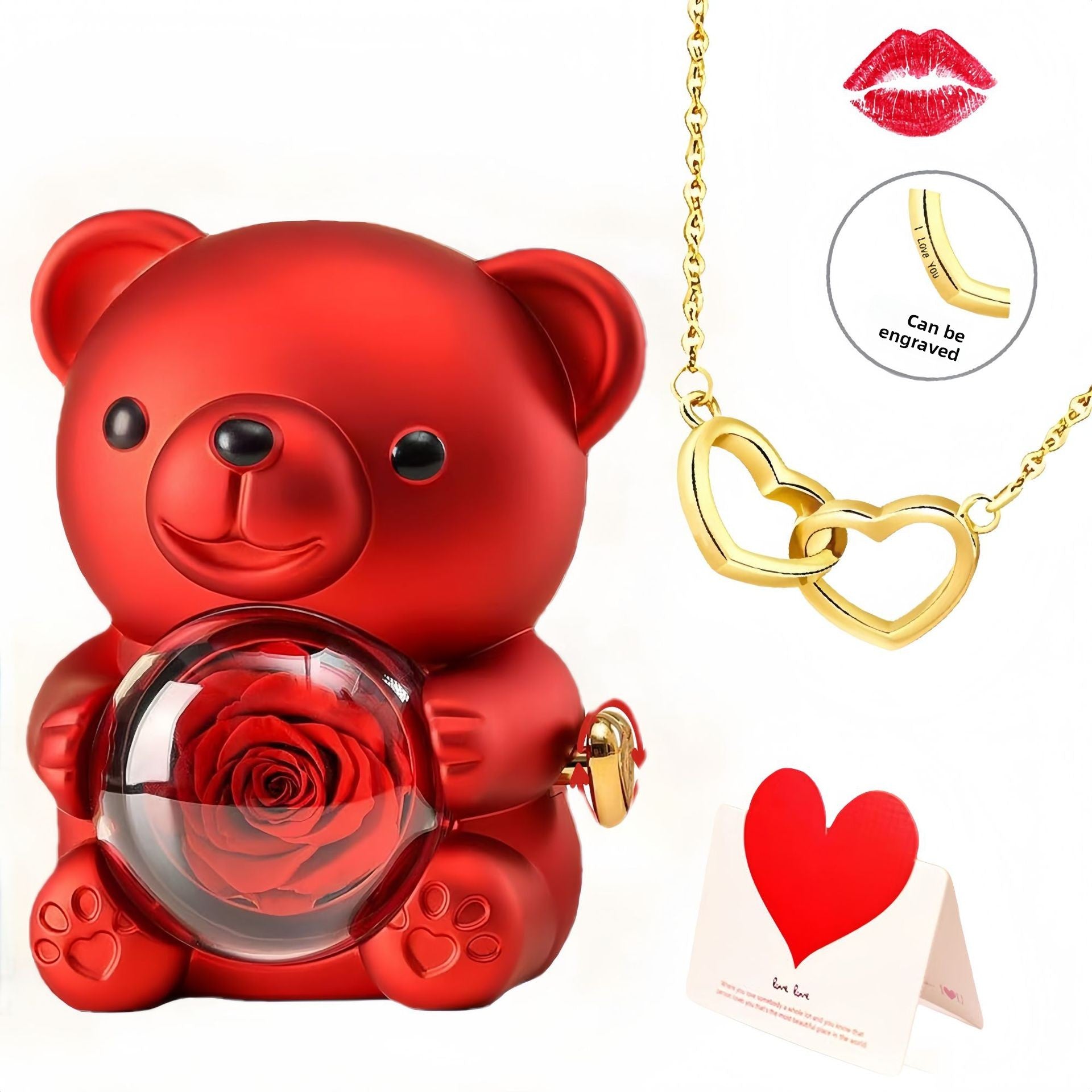 Double Heart Titanium Steel Necklace for Women - Fashion